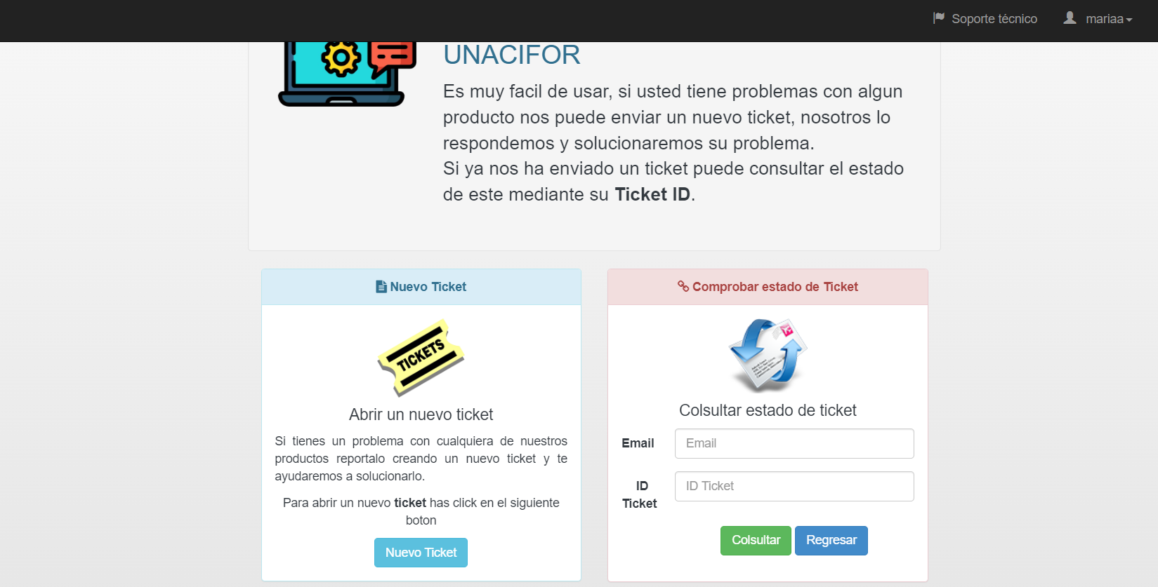 Crear ticket